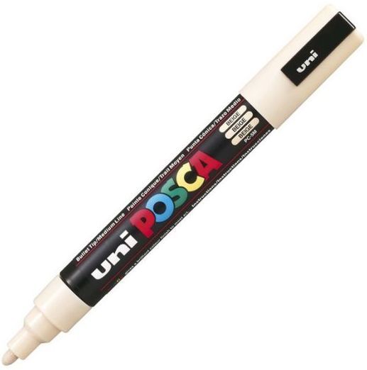 Перманентен маркер с объл връх UNI POSCA - PC-5M, 2.5 mm, бежов