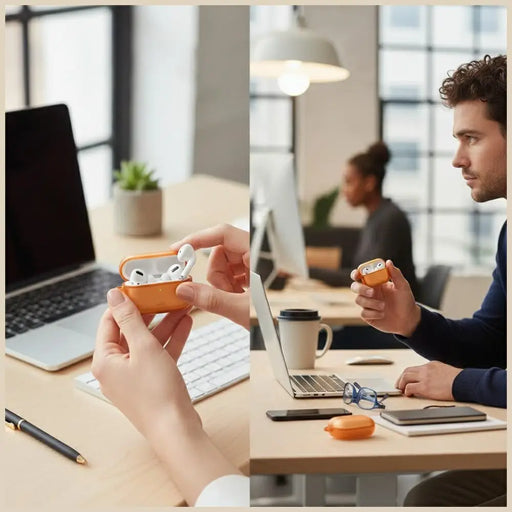 Уникален калъф Veren за AirPods Pro 3 - оранжев