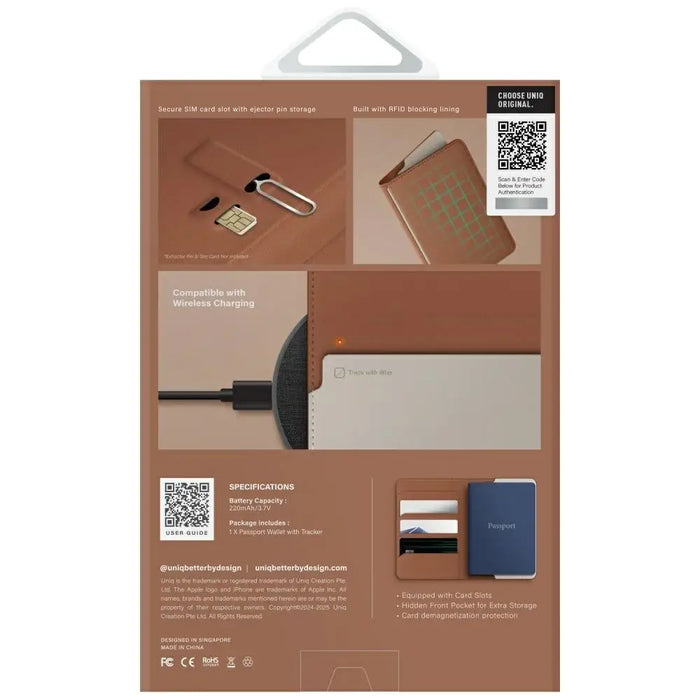 УНИКАЛЕН калъф за паспорт Belmont с Apple Find My RFID