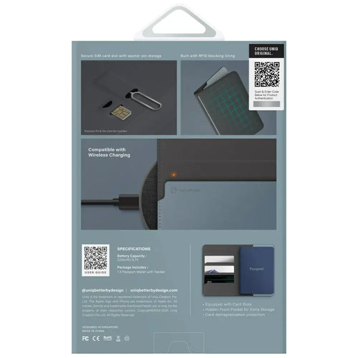 UNIQ Belmont Passport Case с Apple Find My RFID Blocking