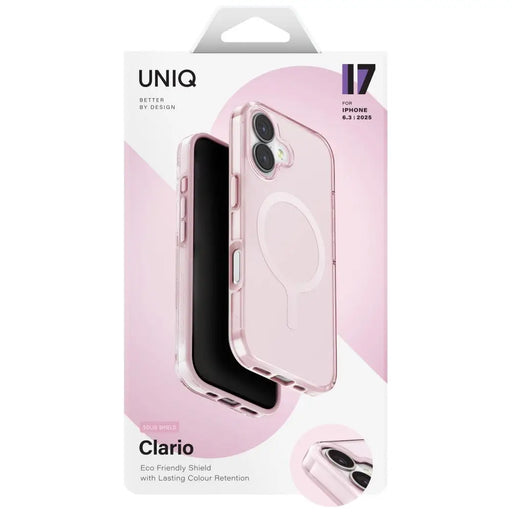 Uniq Clario Magclick калъф за зареждане за iPhone 17 - розов