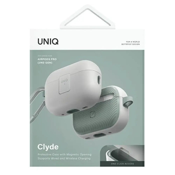 Uniq Clyde Lock калъф за AirPods Pro 2 - бял и зелен