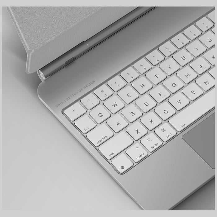 Uniq Venno Pro Magnetic Smart Case с клавиатура за iPad Air 10.9" (2020/2022) / Pro 11" (2021/2022) / Air 11" (2024/2025/2026) - бял