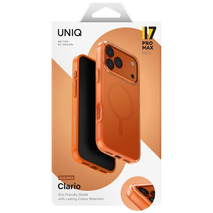 Uniq Clario Magclick калъф за зареждане за iPhone 17 Pro Max - оранжев