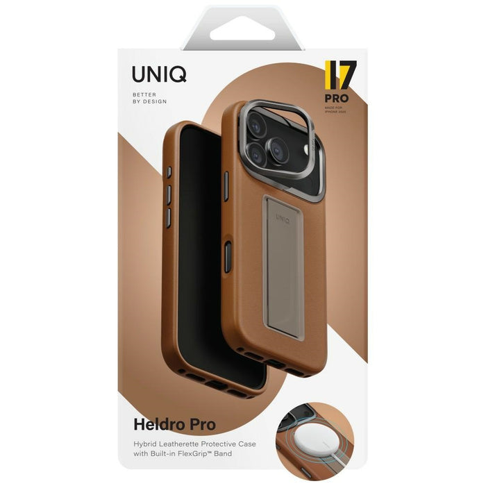 Uniq Heldro Pro Magclick калъф за зареждане за iPhone 17 Pro - кафяв