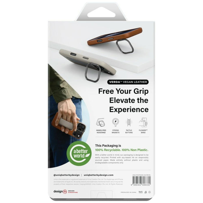 Uniq Heldro Pro Magclick калъф за зареждане за iPhone 17 Pro Max - кафяв
