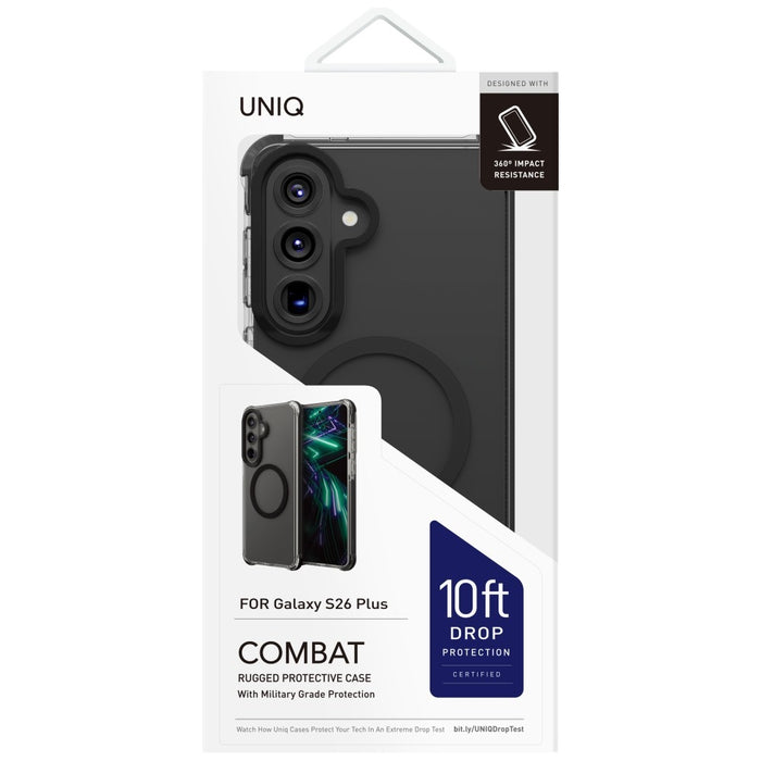 Калъф Uniq Combat за Samsung Galaxy S26+ с магнезиево зареждане - черен