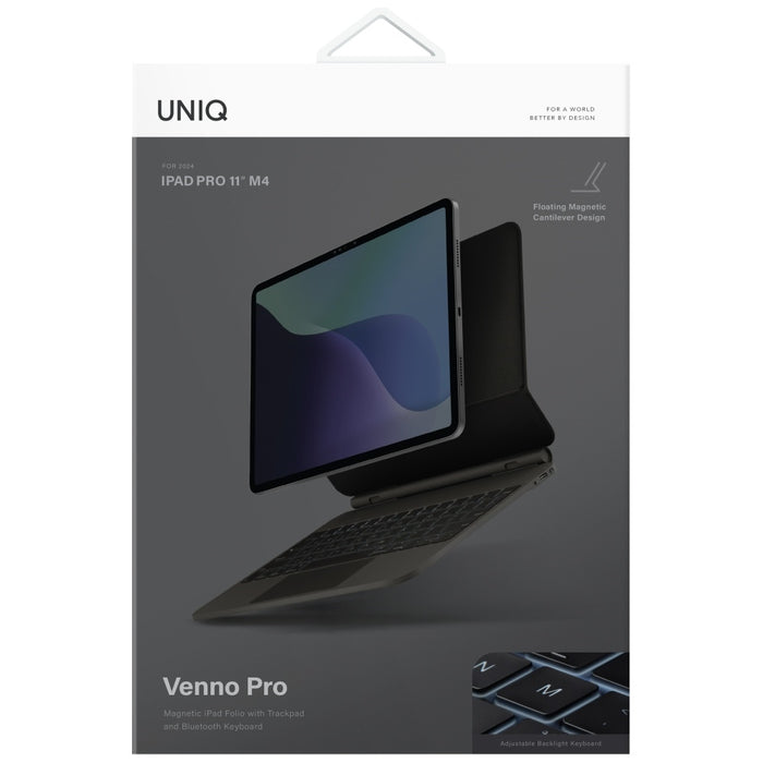 Uniq Venno Pro Магнитен Смарт Калъф с Клавиатура за iPad Pro 11" (2024/2025) - Черен