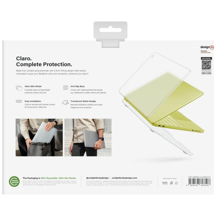 Uniq Claro калъф за MacBook Neo - прозрачен