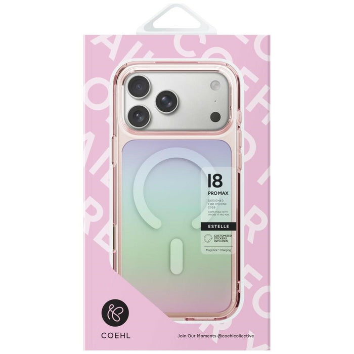 Uniq Coehl Estelle Магнитен калъф за зареждане за iPhone 18 Pro / 17 Pro - Розов