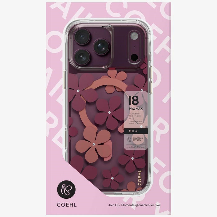 Uniq Coehl Mila магнитен калъф за зареждане за iPhone 18 Pro Max / 17 Pro Max - бордо