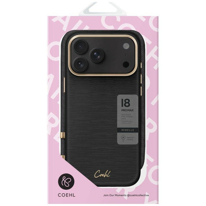 Uniq Coehl Mirelle Магнитен калъф за зареждане за iPhone 18 Pro Max / 17 Pro Max - черен