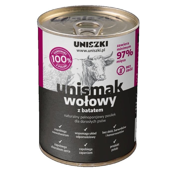 UNISZKI UNIsmak говеждо месо със сладки картофи - мокра храна за кучета - 400 г