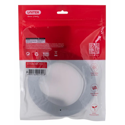 UNITEK 2.0 4K60HZ FLAT 5M C11063BK-5M - Kabel