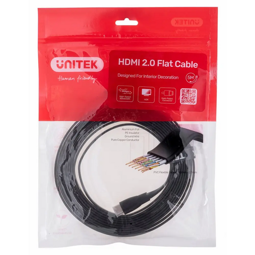 UNITEK 2.0 4K60HZ FLAT 5M C11063BK-5M - Kabel