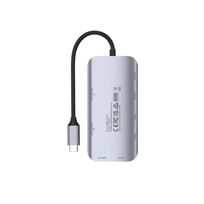 UNITEK ACTIVE HUB USB-C 2X HDMI 4K RJ45 PD 100W