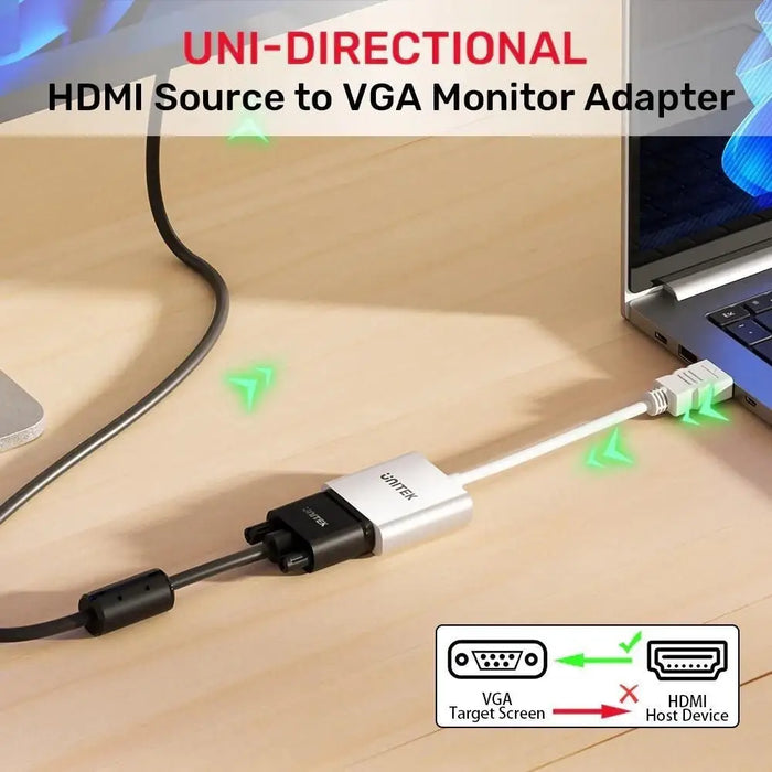 UNITEK HDMI - VGA АДАПТЕР FULLHD 60HZ БЯЛ M/F