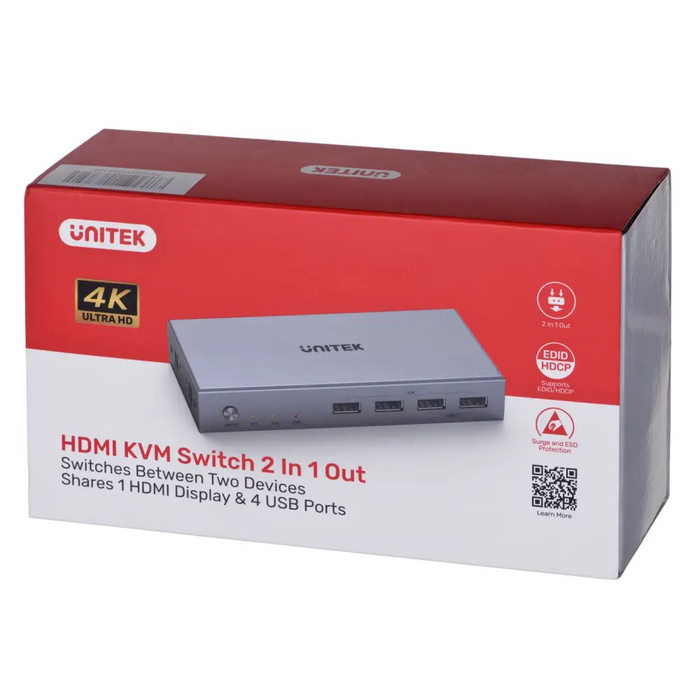 UNITEK V307A KVM превключвател Сив