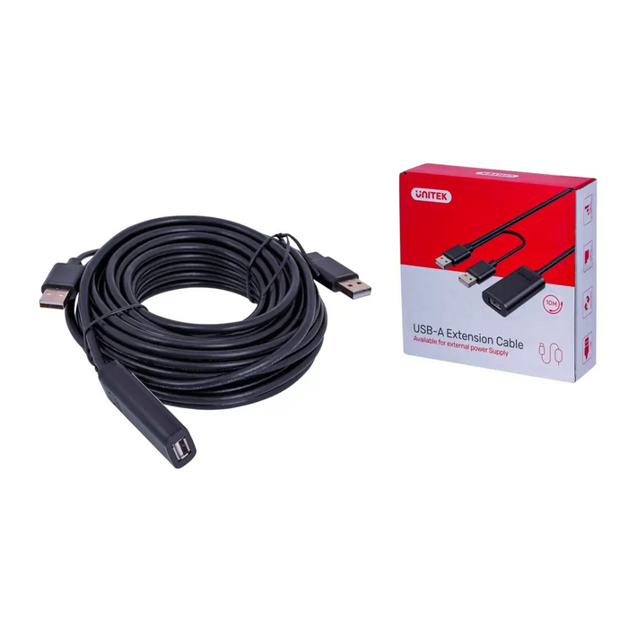 UNITEK Y-278 USB кабел USB 2.0 10 m 2 x USB A USB A Черен