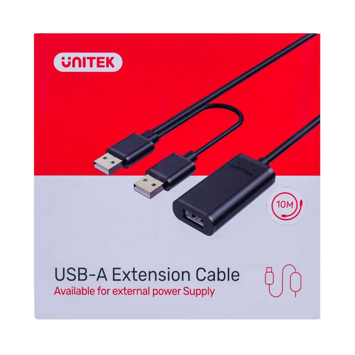 UNITEK Y-278 USB кабел USB 2.0 10 m 2 x USB A USB A Черен