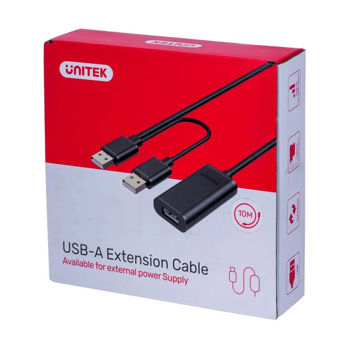 UNITEK Y-278 USB кабел USB 2.0 10 m 2 x USB A USB A Черен