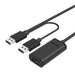 UNITEK Y-278 USB кабел USB 2.0 10 m 2 x USB A USB A Черен