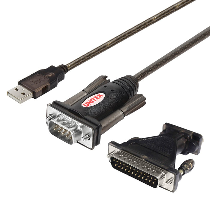 UNITEK Y-105A сериен кабел Черен 1.5 м USB Type-A DB-9
