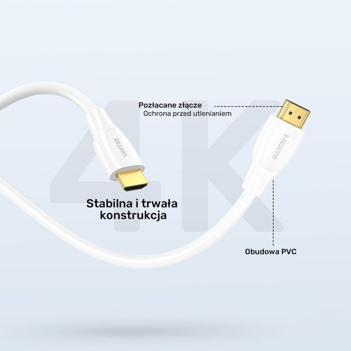 UNITEK HDMI 2.1 8K HDR кабел бял 2 м