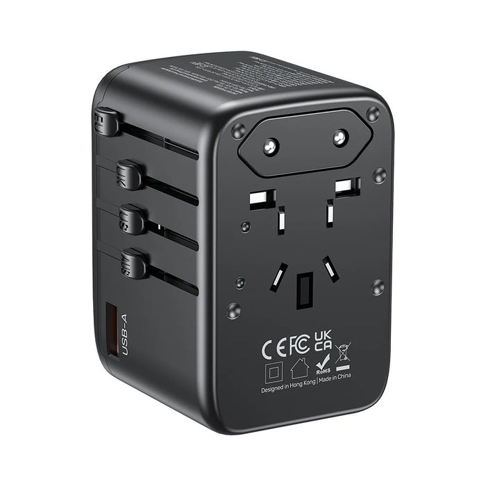 Зарядно за кола - Unitek 65W Универсален адаптер за пътуване (P1122ABK01) | 1xUSB-A 3xUSB-C 1xAC
