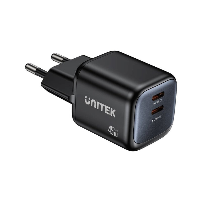 2x GAN 45W зарядно за мрежа, 2x USB-C PD, QC