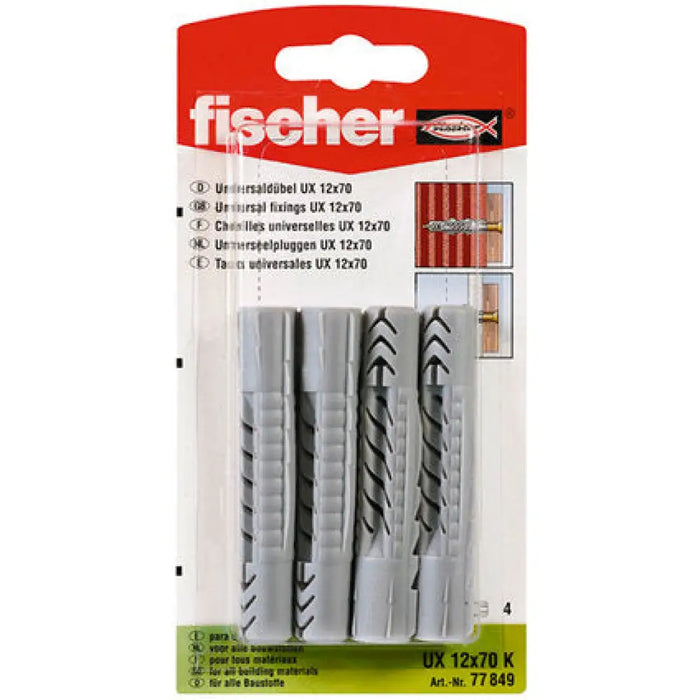 УНИВЕРСАЛЕН ДЮБЕЛ Ф12Х70ММ 4 БРОЯ FISCHER UX K