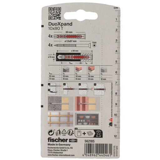 УНИВЕРСАЛЕН ДЮБЕЛ 10X80 T K 4 БР. FISCHER DUOXPAND