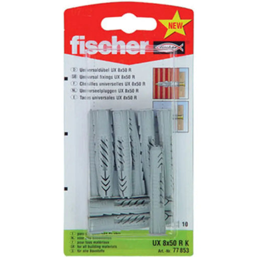 УНИВЕРСАЛЕН ДЮБЕЛ Ф8Х50ММ 10 БРОЯ FISCHER UX R K