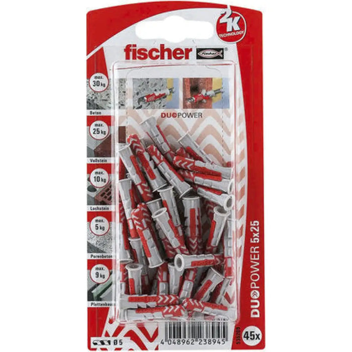 УНИВЕРСАЛЕН ДЮБЕЛ Ф5X25ММ 45 БРОЯ FISCHER DUOPOWER K NV