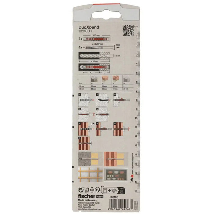 УНИВЕРСАЛЕН ДЮБЕЛ 10X100 T K 4 БР. FISCHER DUOXPAND