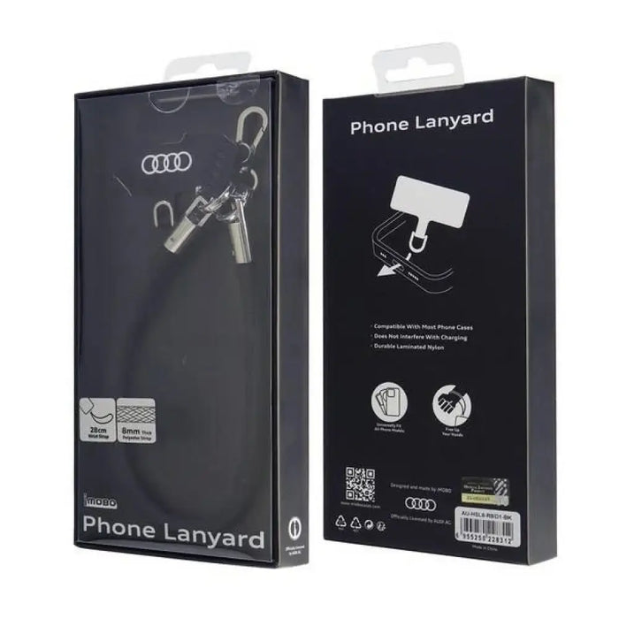 Универсален ремък Audi Crossbody 28cm x 8mm - черен