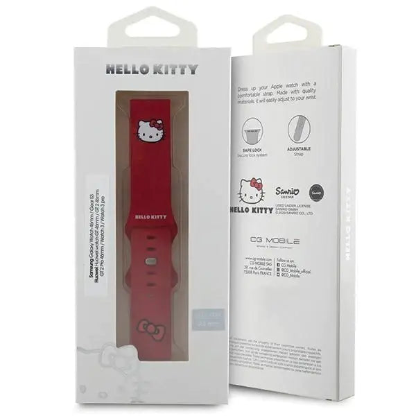 Универсална каишка Hello Kitty Silicone Head 22mm червена