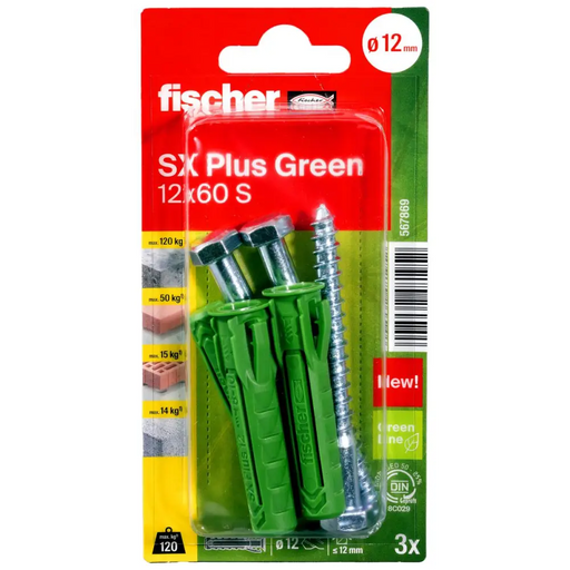 УНИВЕРСАЛНИ ДЮБ.ВИНТ SXPLGR Ф12Х60ММ 3БР