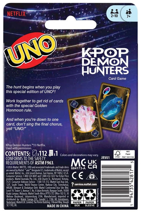 Карти за игра UNO - K-Pop Demon Hunters