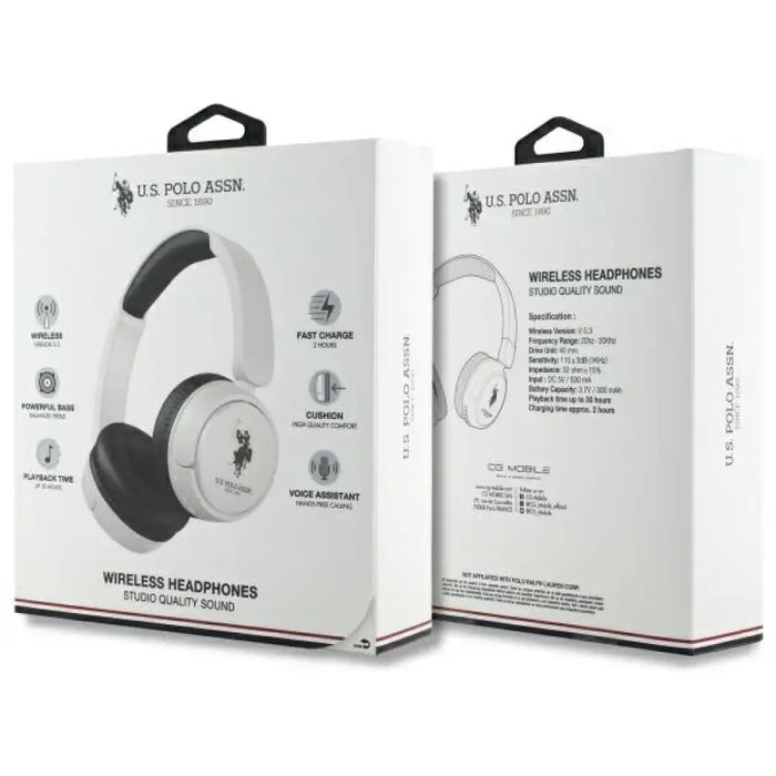 US Polo Bluetooth слушалки USHPV6PUNH Бяло DH цветно лого
