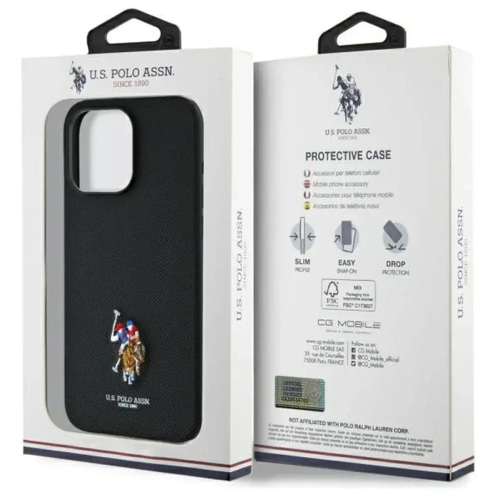 US Polo USHCP15XPEMK iPhone 15 Pro Max 6.7’’ черен/черен