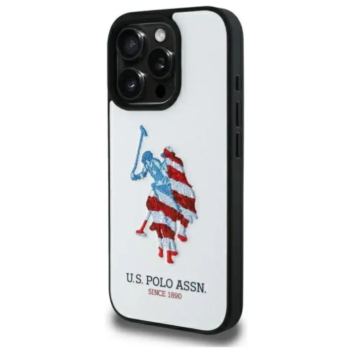 US Polo USHCP15XPUSH iPhone 15 Pro Max 6.7’’ бял/бял кожен