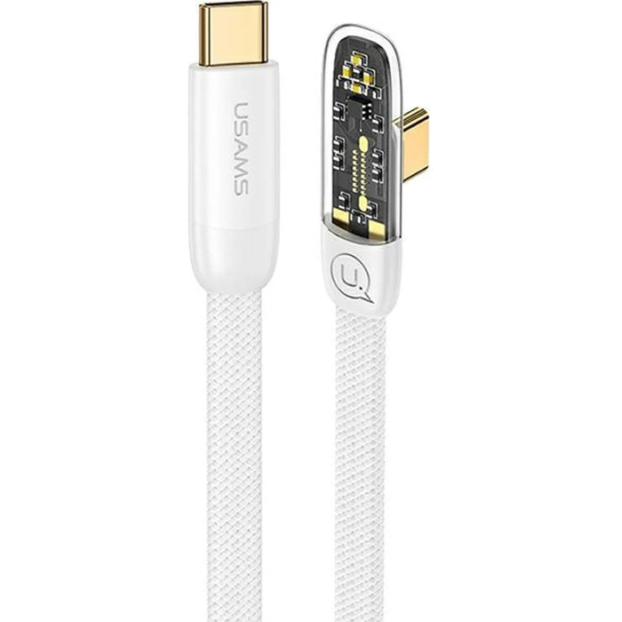 КАБЕЛ USAMS 100W TYPE-C FLAT 1.2 m White