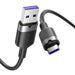 USB 2.0 A към USB-C 6A Vention CTOBF 1M кабел (черен)