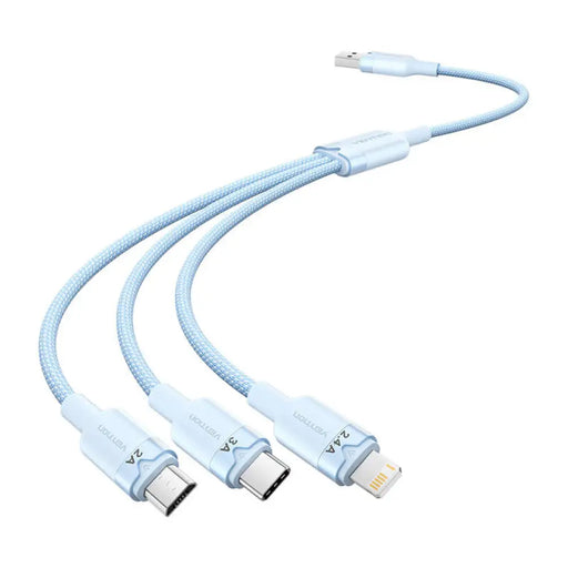 USB 2.0 A към 3в1 3A кабел Vention CTPLG 1.5M (син)