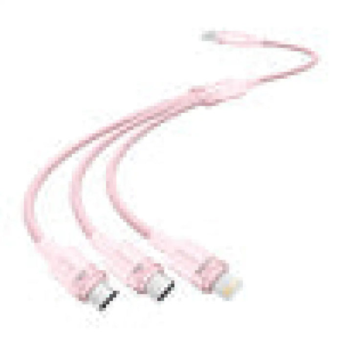 USB 2.0 A към 3в1 3A кабел Vention CTPPG 1.5M (розов)