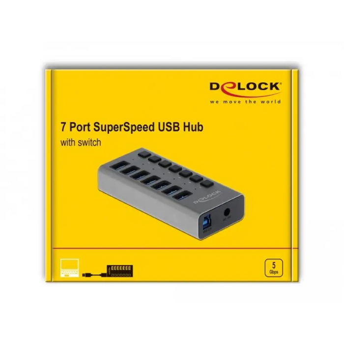 USB-А хъб 7 порта DELOCK-63669