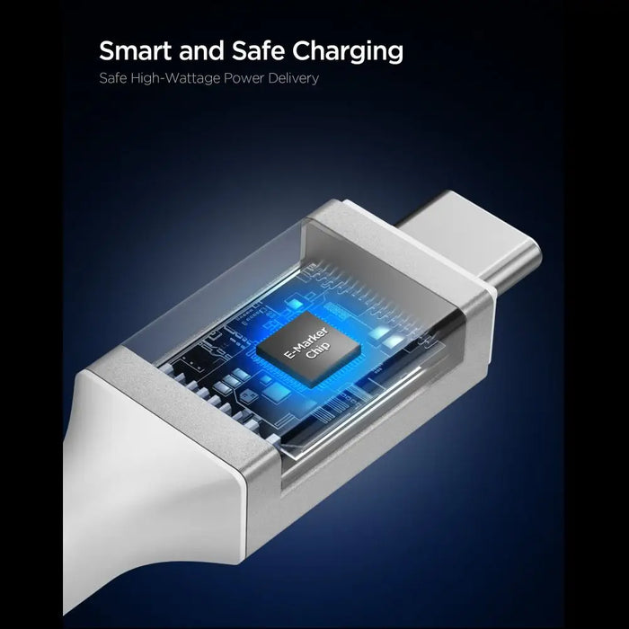 USB-C кабел Spigen EB24012CC 240W 120 см - бял