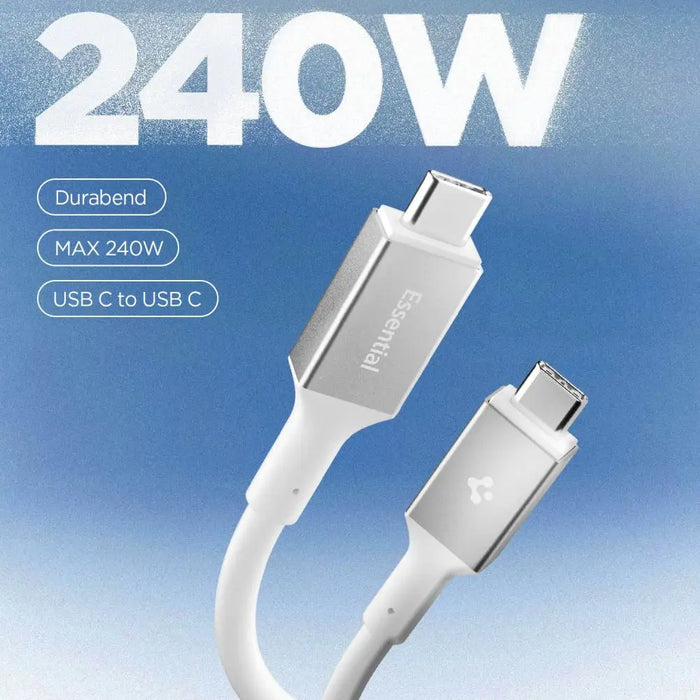 USB-C кабел Spigen EB24012CC 240W 120 см - бял