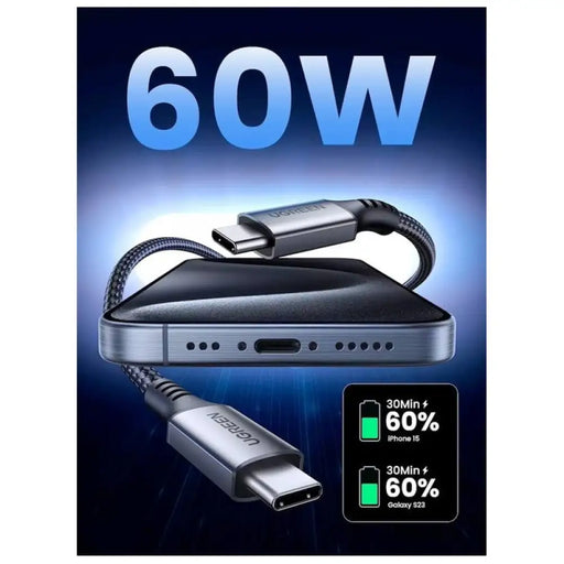 USB-C КЪМ USB-C КАБЕЛ ЗА ДАННИ И ЗАРЕЖДАНЕ – 60W 1м (US567)